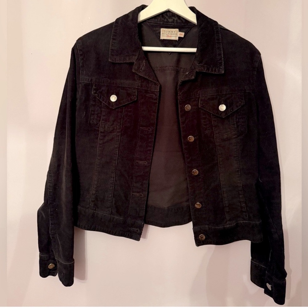Vintage Tommy Hilfiger Black corduroy Jacket size M ❤️